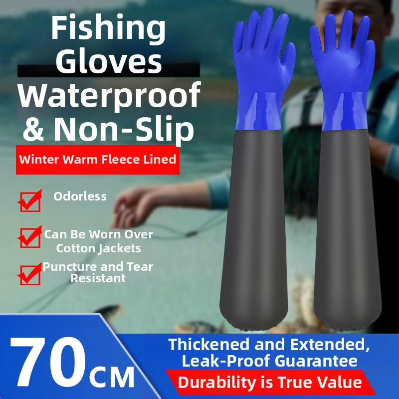 Védő kesztyűk – vízálló, fleece-bevonatos, vágásálló, csúszásmentes, megvastagított kivitel, halászathoz és autómosáshoz