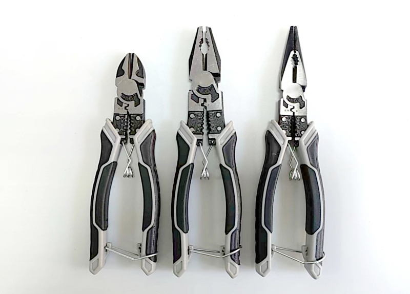 Njemački stil višenamenske kliješta, industrijske klase, s iglom nosom i dijagonalnim nosom, za skidanje izolacije, težina 0.25 kg, promjer rezanja 2 mm