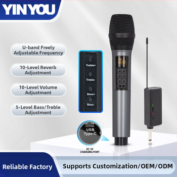 Μικρόφωνο για KTV/ζωντανή απόδοση, μοντέλο U540B - Απόκριση συχνοτήτων 20 Hz–20 kHz, SNR ≥95 dB, Αποσπώμενη μπαταρία 1000–1200 mAh, αυτονομία 3–6 ώρες