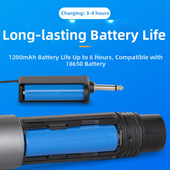 Μικρόφωνο για KTV/ζωντανή απόδοση, μοντέλο U540B - Απόκριση συχνοτήτων 20 Hz–20 kHz, SNR ≥95 dB, Αποσπώμενη μπαταρία 1000–1200 mAh, αυτονομία 3–6 ώρες