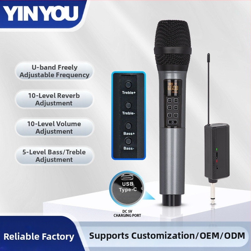 Μικρόφωνο για KTV/ζωντανή απόδοση, μοντέλο U540B - Απόκριση συχνοτήτων 20 Hz–20 kHz, SNR ≥95 dB, Αποσπώμενη μπαταρία 1000–1200 mAh, αυτονομία 3–6 ώρες