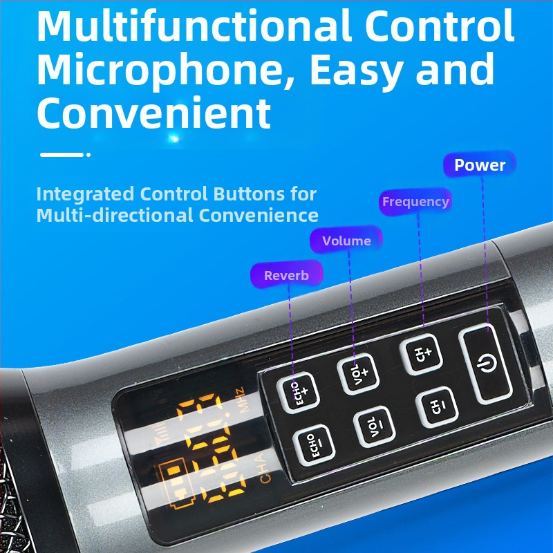 Микрофон за KTV/живи изпълнения, модел U540B - честотен диапазон 20 Hz–20 kHz, SNR ≥95 dB, сменяема батерия 1000–1200 mAh, време на работа 3–6 ч
