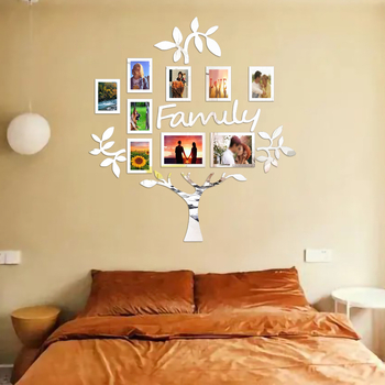 Αυτοκόλλητο τοίχου – 3D ακρυλικό δέντρο για φωτογραφίες, αυτοκόλλητος διακοσμητικός για σαλόνι και υπνοδωμάτιο, μοντέρνος 3D σχεδιασμός, περισσότερα από 5 πάνελ