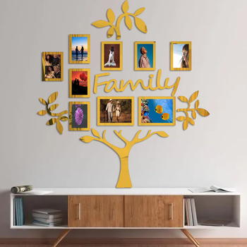 Αυτοκόλλητο τοίχου – 3D ακρυλικό δέντρο για φωτογραφίες, αυτοκόλλητος διακοσμητικός για σαλόνι και υπνοδωμάτιο, μοντέρνος 3D σχεδιασμός, περισσότερα από 5 πάνελ