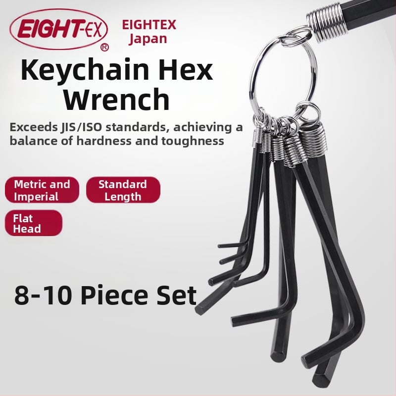 DAREX Портативен комплект Allen ключове, ключодържател, метричен и империален формат, инструментална стомана