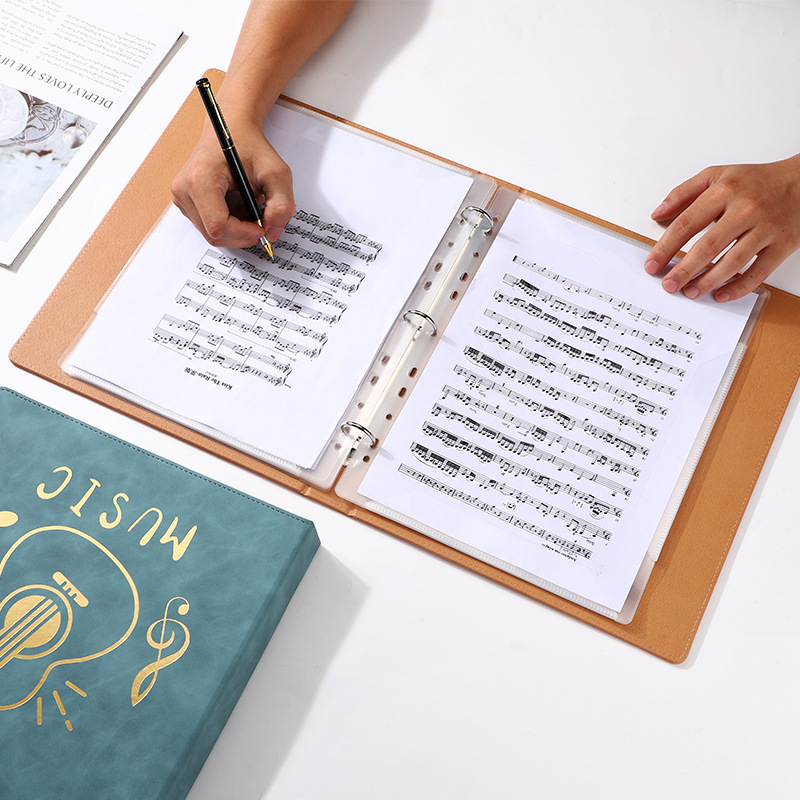 Кожена папка за нотни листове, Monrick, модел Music score clip, 20 страници, дебелина 30