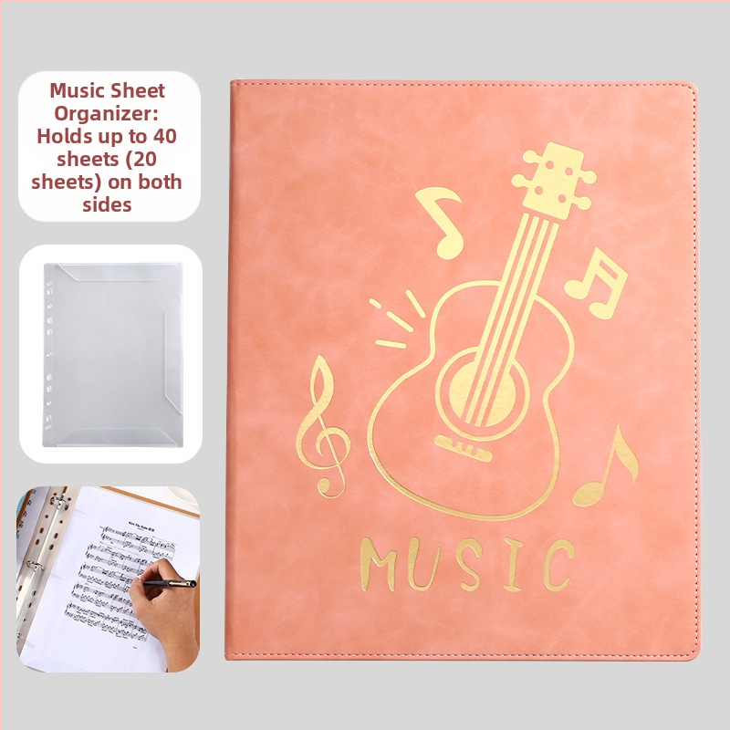 Кожена папка за нотни листове, Monrick, модел Music score clip, 20 страници, дебелина 30