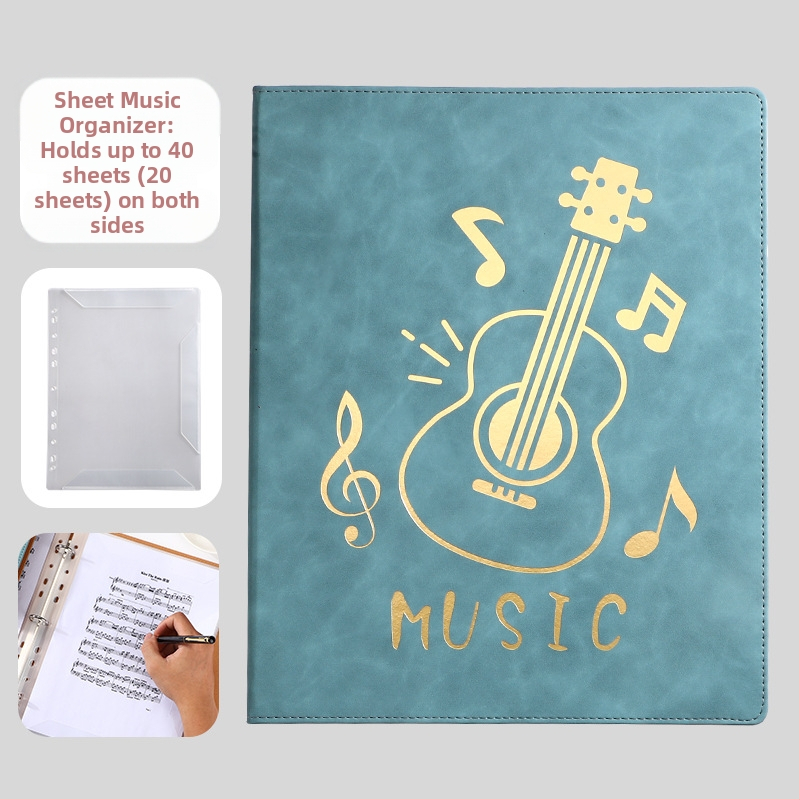 Кожена папка за нотни листове, Monrick, модел Music score clip, 20 страници, дебелина 30
