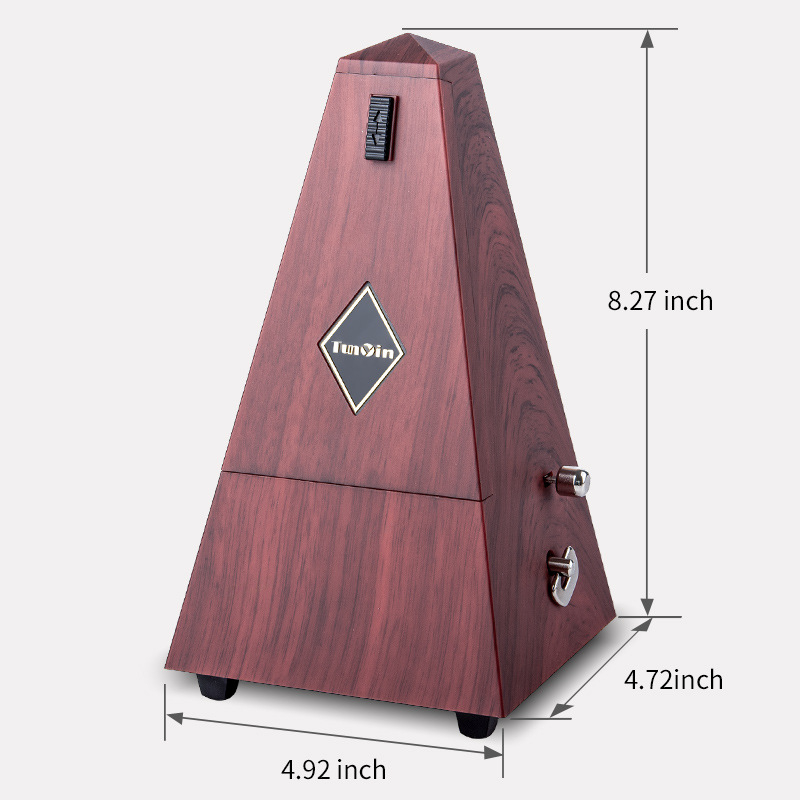 Metronom mecanic pentru instrumente muzicale — design în formă de turn, mecanism japonez, metal pur, model TY-031