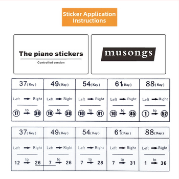 Nálepka na klávesy klavíra PVC, model T-21B, Music of the Clouds, OPP balenie, pôvod Shenzhen