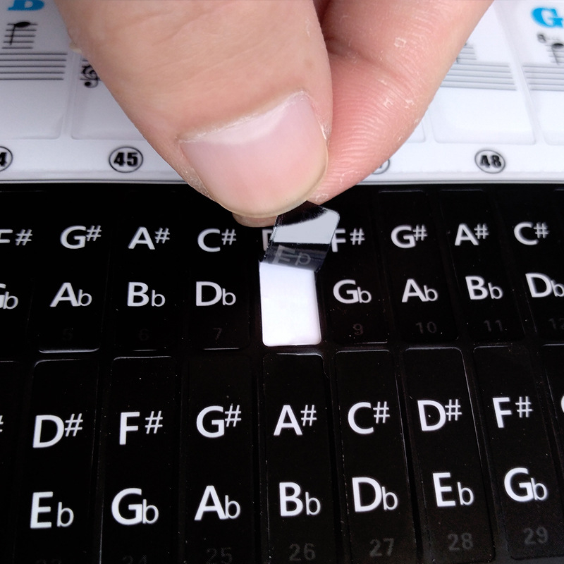 Nálepka na klávesy klavíra PVC, model T-21B, Music of the Clouds, OPP balenie, pôvod Shenzhen