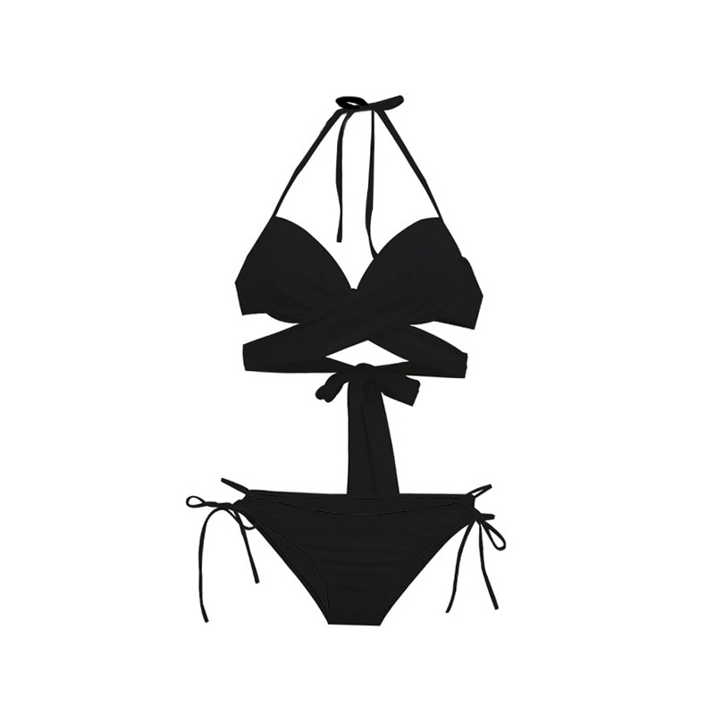 Γυναικείο μπικίνι κορεατικού στυλ, χωριστό τρίγωνο με μεταλλική ενίσχυση στις θήκες στήθους — πολυεστέρας 88%, 200 g/m², επένδυση 100% πολυεστέρας.