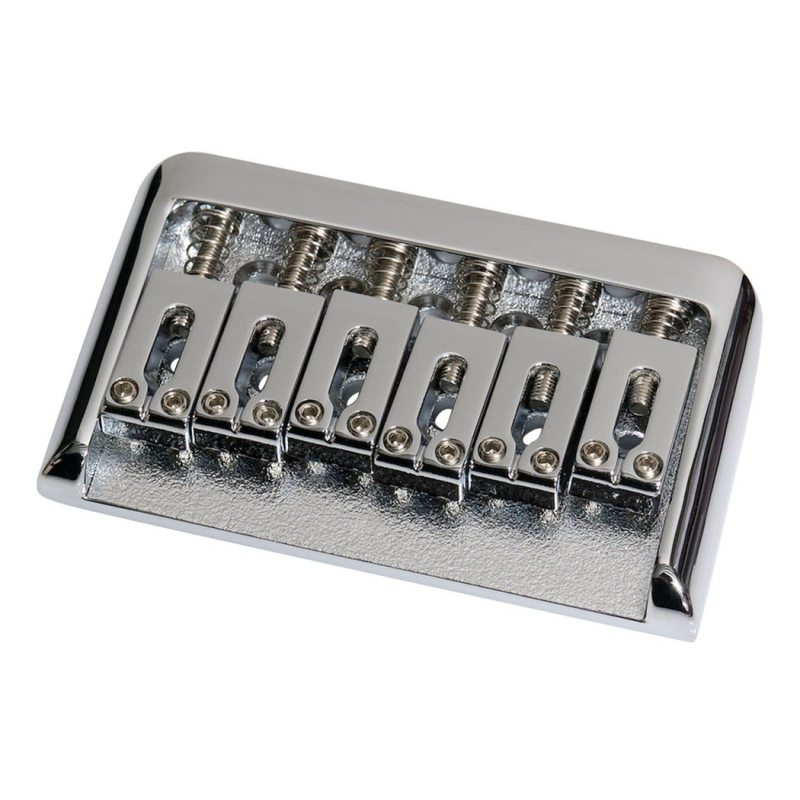 6-χορδικό седло γέφυρας για ηλεκτρική κιθάρα με σκληρή γέφυρα, συμβατό με Stratocaster/Telecaster; υλικό: κράμα μετάλλων; βάρος: 138 g; συσκευασία: OPP σακούλα