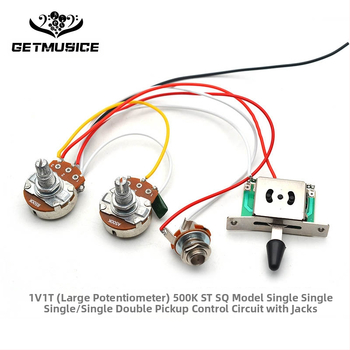 Гитарен контролен възел с 1 тон, 1 обем, 500k потенциометър и 5-позиционен превключвател