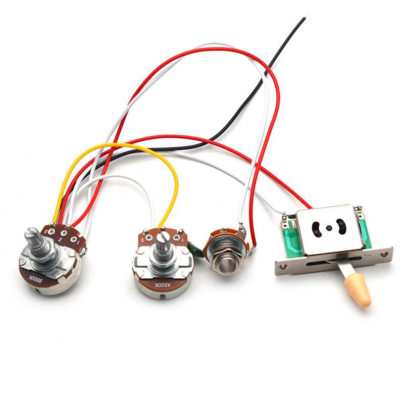 Гитарен контролен възел с 1 тон, 1 обем, 500k потенциометър и 5-позиционен превключвател