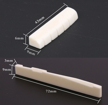 RIZO Σετ Nut και Saddle από οστό βοδιού για φολκ, κλασικές και ukulele κιθάρες – Ox bone, U-shaped, μάρκα RIZO