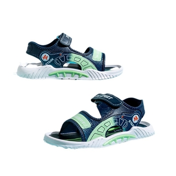 Bērnu pludmales sandales ar karikatūru rakstu, PVC augšējā daļa un zole, Velcro aizdare, antislips