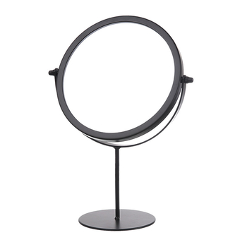 Десктоп огледало с две лица, метална рамка и сребърно огледало, за дневна и спалня.