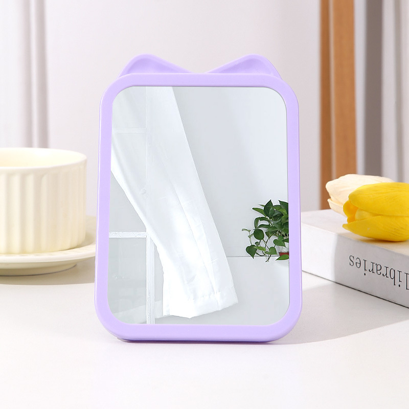 Oglindă de birou cu ramă din plastic, pliabilă și montare pe perete, portabilă (ramă din plastic; fără electricitate; pliabilă; montare pe perete; imprimare logo disponibil)