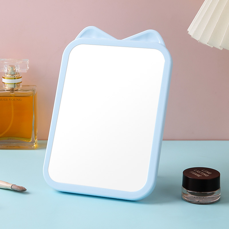 Oglindă de birou cu ramă din plastic, pliabilă și montare pe perete, portabilă (ramă din plastic; fără electricitate; pliabilă; montare pe perete; imprimare logo disponibil)