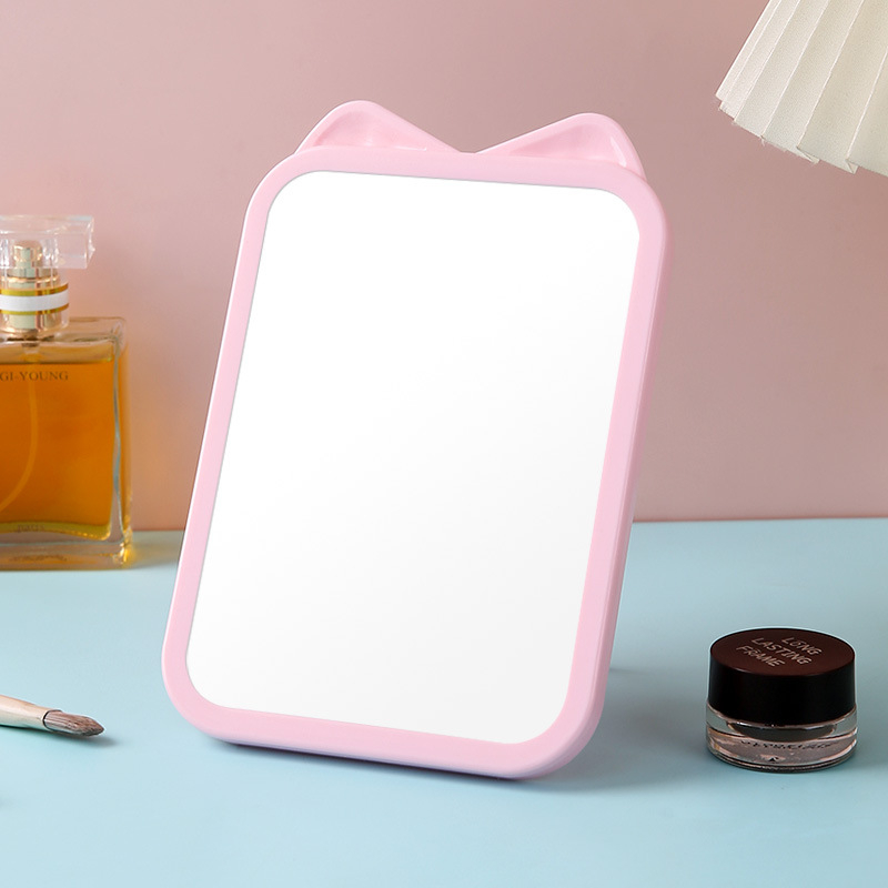 Oglindă de birou cu ramă din plastic, pliabilă și montare pe perete, portabilă (ramă din plastic; fără electricitate; pliabilă; montare pe perete; imprimare logo disponibil)