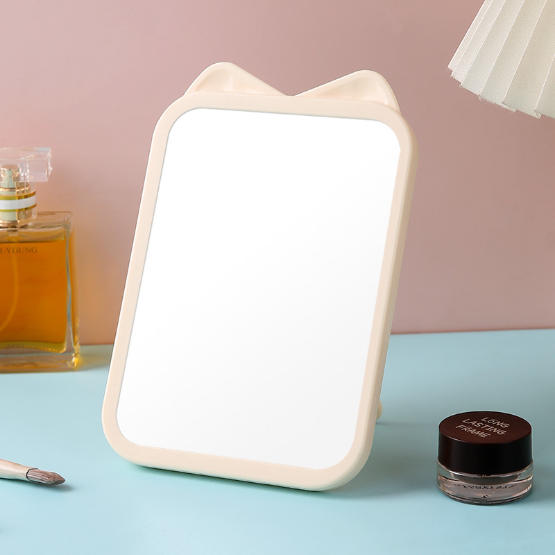 Oglindă de birou cu ramă din plastic, pliabilă și montare pe perete, portabilă (ramă din plastic; fără electricitate; pliabilă; montare pe perete; imprimare logo disponibil)