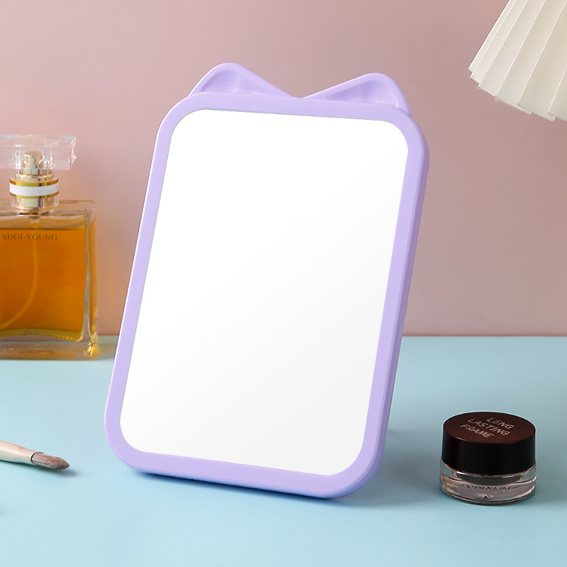 Oglindă de birou cu ramă din plastic, pliabilă și montare pe perete, portabilă (ramă din plastic; fără electricitate; pliabilă; montare pe perete; imprimare logo disponibil)