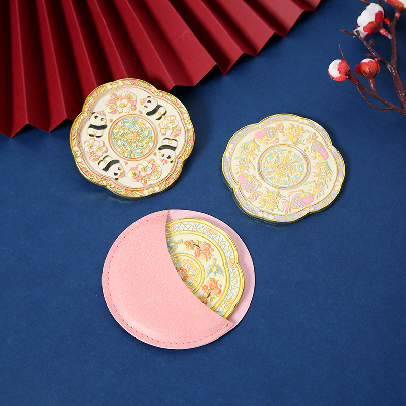 Poklon ogledalo s metalnim okvirom, bez ručke, kozmetičko ogledalo u starinskom stilu, prilagodljiv logotip, porijeklo Wenzhou