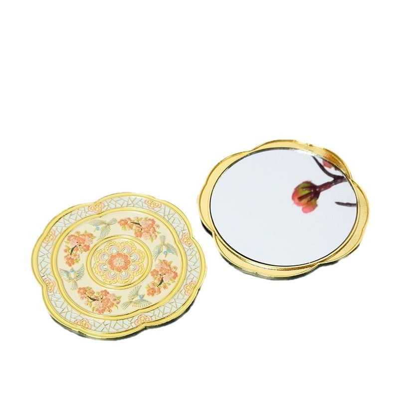 Poklon ogledalo s metalnim okvirom, bez ručke, kozmetičko ogledalo u starinskom stilu, prilagodljiv logotip, porijeklo Wenzhou