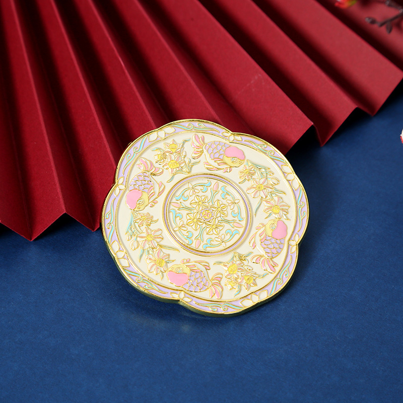 Poklon ogledalo s metalnim okvirom, bez ručke, kozmetičko ogledalo u starinskom stilu, prilagodljiv logotip, porijeklo Wenzhou