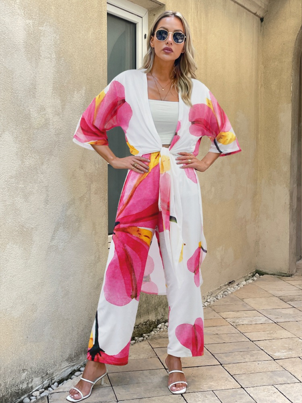 Γυναικείο σετ παραλίας από chiffon με προστασία από τον ήλιο — ελαφρύ cardigan/παλτό για την παραλία, 95% πολυεστέρας, 380 g, για ενήλικες