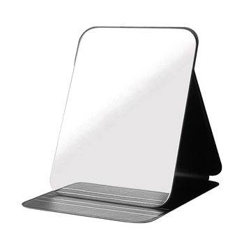 Сгъваемо огледало за грим, настолно и преносимо, подходящо за общежитие и офис, рамка PU/PS/PVC, без електричество