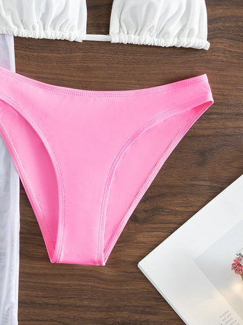 Τριών τεμαχίων σετ μπικίνι με κοντό μανίκι από δίχτυ, ύφασμα νάιλον 80% / σπάντεξ 20%; επένδυση πολυεστέρα; ενισχυτικό στήθους.