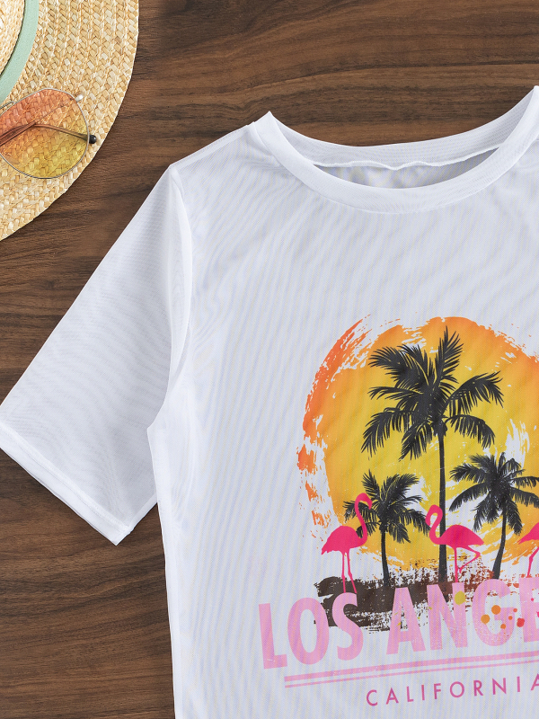 Τριών τεμαχίων σετ μπικίνι με κοντό μανίκι από δίχτυ, ύφασμα νάιλον 80% / σπάντεξ 20%; επένδυση πολυεστέρα; ενισχυτικό στήθους.