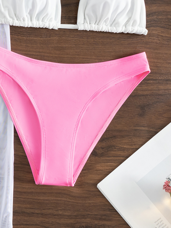 Τριών τεμαχίων σετ μπικίνι με κοντό μανίκι από δίχτυ, ύφασμα νάιλον 80% / σπάντεξ 20%; επένδυση πολυεστέρα; ενισχυτικό στήθους.