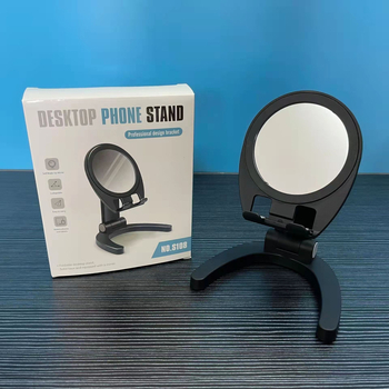 Десктоп стойка със сгъваемо огледало, модел S108, персонализирана, полипропилен/огледало