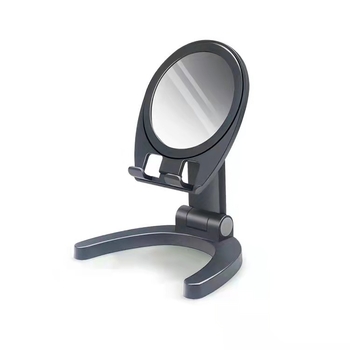 Десктоп стойка със сгъваемо огледало, модел S108, персонализирана, полипропилен/огледало