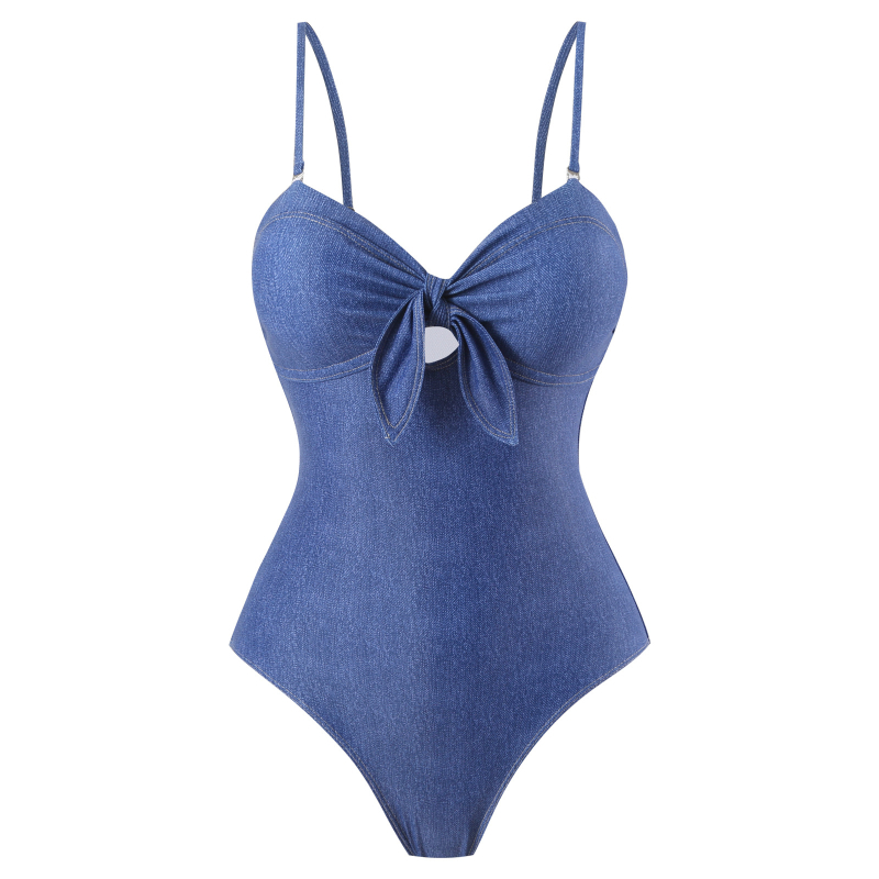 Costum de baie întreg cu fustă din plasă, nylon, wrap design, cupe pentru bust, uscare rapidă