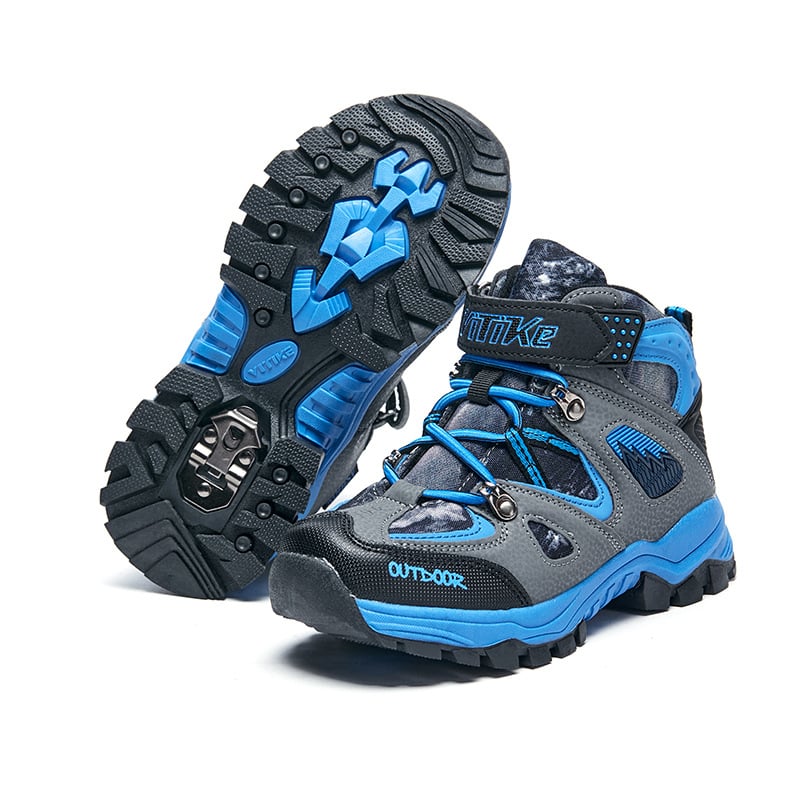 Vitec Zēnu ziemas pārgājiena kurpes - augšdaļa no mākslīgās ādas, gumijas zole, Velcro aizdare, bieza zole, vecums 7–16 gadi