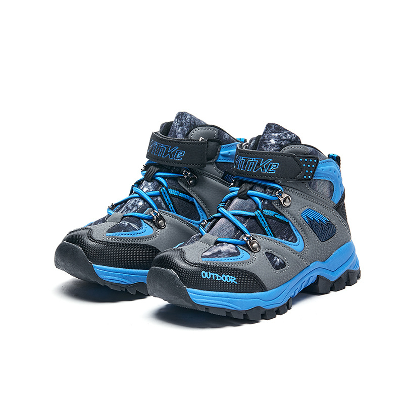 Vitec Zēnu ziemas pārgājiena kurpes - augšdaļa no mākslīgās ādas, gumijas zole, Velcro aizdare, bieza zole, vecums 7–16 gadi