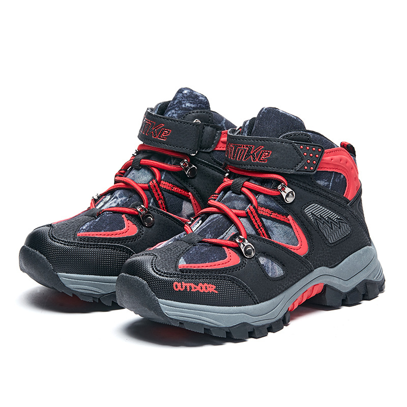 Vitec Zēnu ziemas pārgājiena kurpes - augšdaļa no mākslīgās ādas, gumijas zole, Velcro aizdare, bieza zole, vecums 7–16 gadi