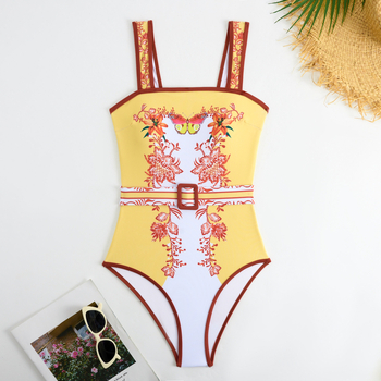 Ολόσωμο μαγιό με φλοράλ εκτύπωση, χωρίς πλάτη, με επένδυση στήθους, για ενήλικες γυναίκες, χωρίς μανίκια, πολυεστέρας 82%, επένδυση 100% πολυεστέρα, 336 g