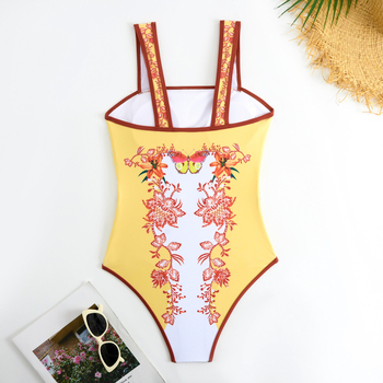 Ολόσωμο μαγιό με φλοράλ εκτύπωση, χωρίς πλάτη, με επένδυση στήθους, για ενήλικες γυναίκες, χωρίς μανίκια, πολυεστέρας 82%, επένδυση 100% πολυεστέρα, 336 g