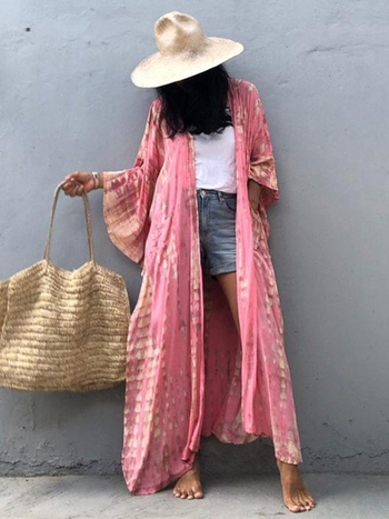 Παραλιακό κάλυμμα για μαγιό με υδατογράφημα, 100% πολυεστέρας, βάρος 240 g/m², επένδυση πολυεστέρα