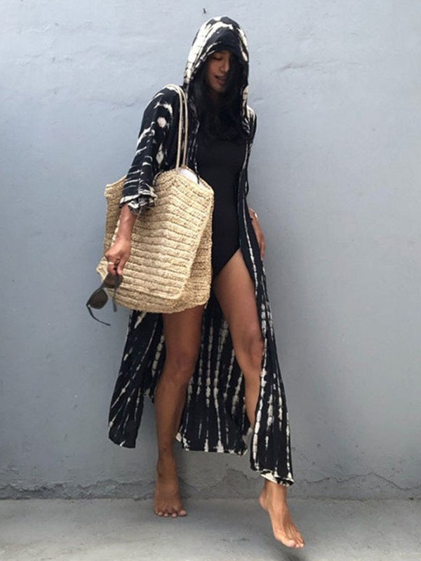 Παραλιακό κάλυμμα για μαγιό με υδατογράφημα, 100% πολυεστέρας, βάρος 240 g/m², επένδυση πολυεστέρα