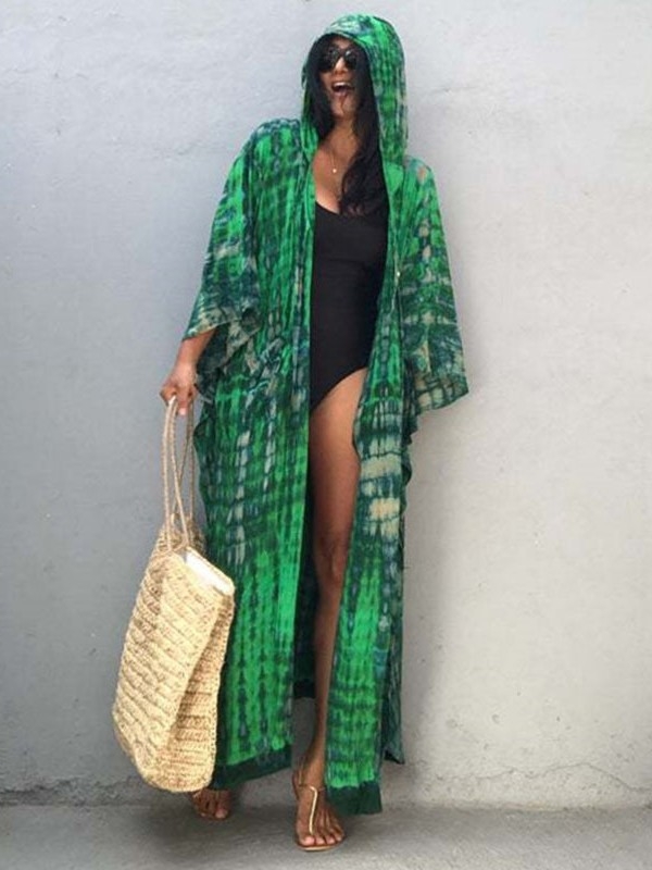 Παραλιακό κάλυμμα για μαγιό με υδατογράφημα, 100% πολυεστέρας, βάρος 240 g/m², επένδυση πολυεστέρα