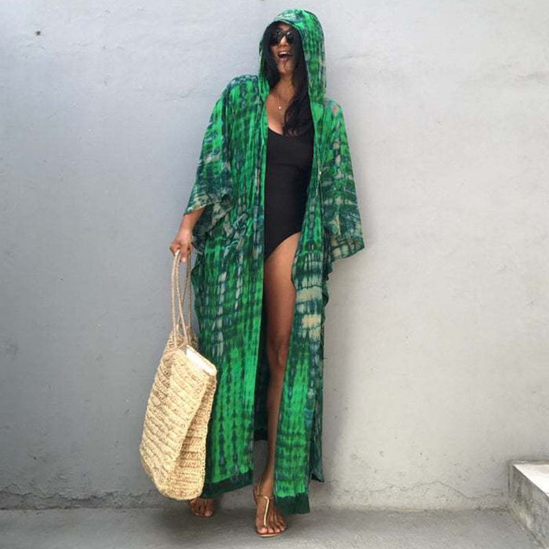 Παραλιακό κάλυμμα για μαγιό με υδατογράφημα, 100% πολυεστέρας, βάρος 240 g/m², επένδυση πολυεστέρα