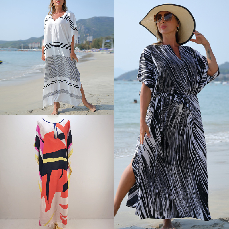 Παρεό παραλίας με εκτυπωμένο σχέδιο, γρήγορο στέγνωμα, ελεύθερη γραμμή για κολύμβηση – Πολυεστέρας 235 g/m2, επένδυση πολυεστέρας 100% (1D40)