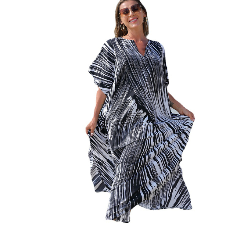 Παρεό παραλίας με εκτυπωμένο σχέδιο, γρήγορο στέγνωμα, ελεύθερη γραμμή για κολύμβηση – Πολυεστέρας 235 g/m2, επένδυση πολυεστέρας 100% (1D40)