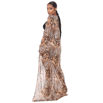 Ζακέτα από δίκτυο-μάσκα με ανοιχτό γιακά, μακριά μανίκια, εκτύπωση, 71–80% ινών ακέτας